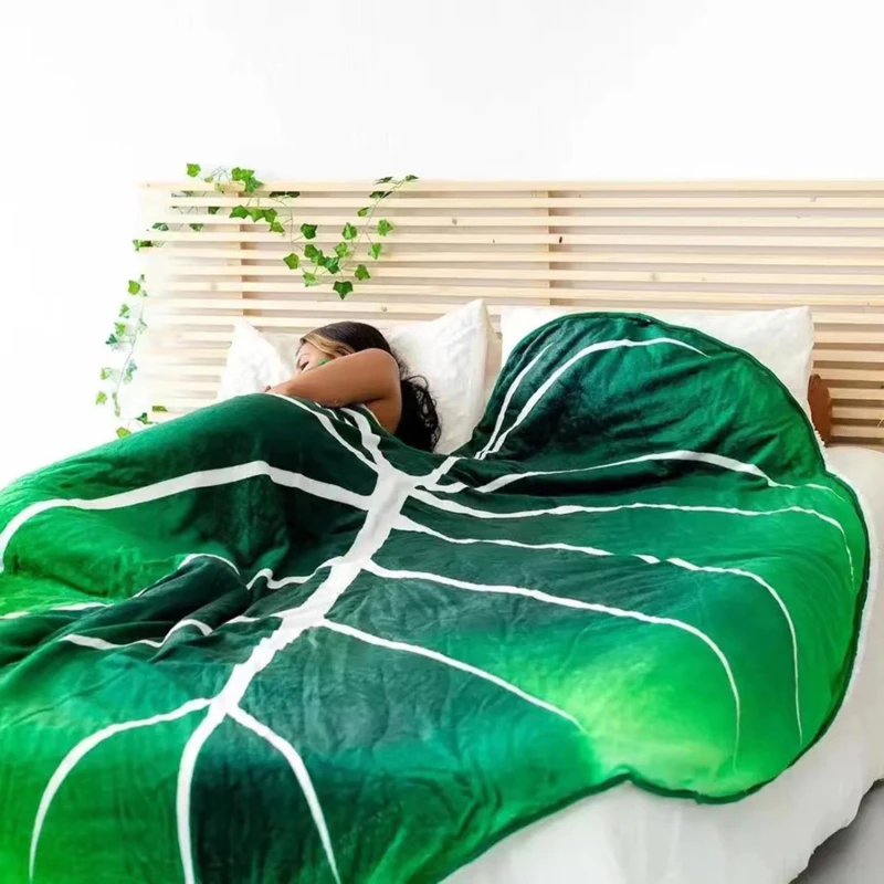 Super Soft Giant Leaf Blanket for Bed Sofa Gloriosum Plant Blanket Home Decor Throws Warm Sofa Towel Cobertor Christmas Gift 담요