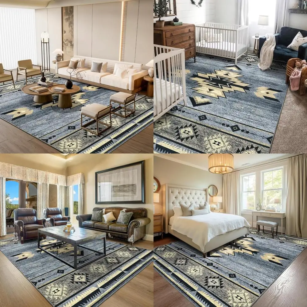 

Elegant Western-Style Rugs for Living Spaces, Large Non-Slip Mats for Bedrooms, Dining, and Kitchen, Washable and Stylish Area R