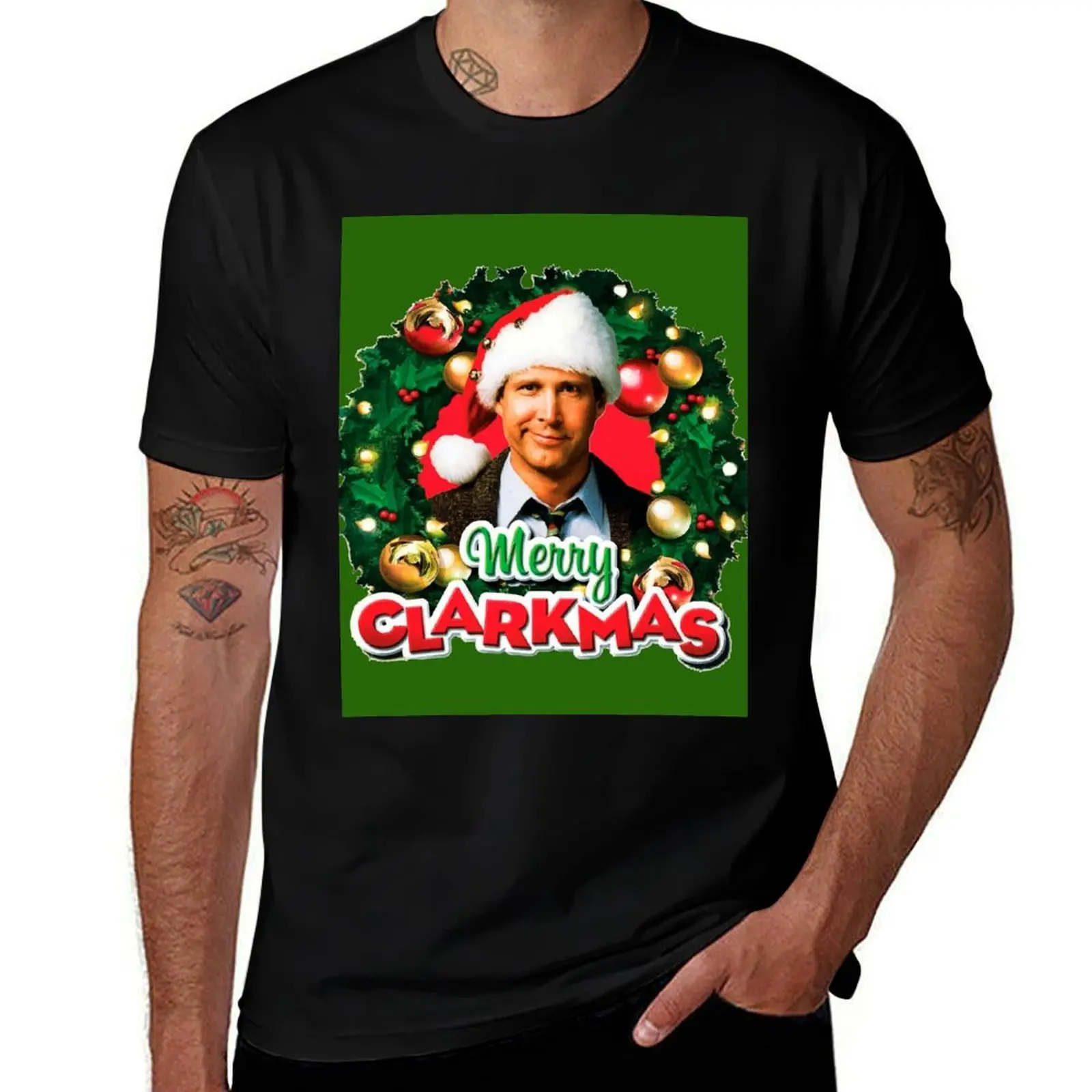 

National Lampoons Christmas Vacation Clark Griswold T-Shirt t shirt man cotton black cotton t-shirt plain for man package