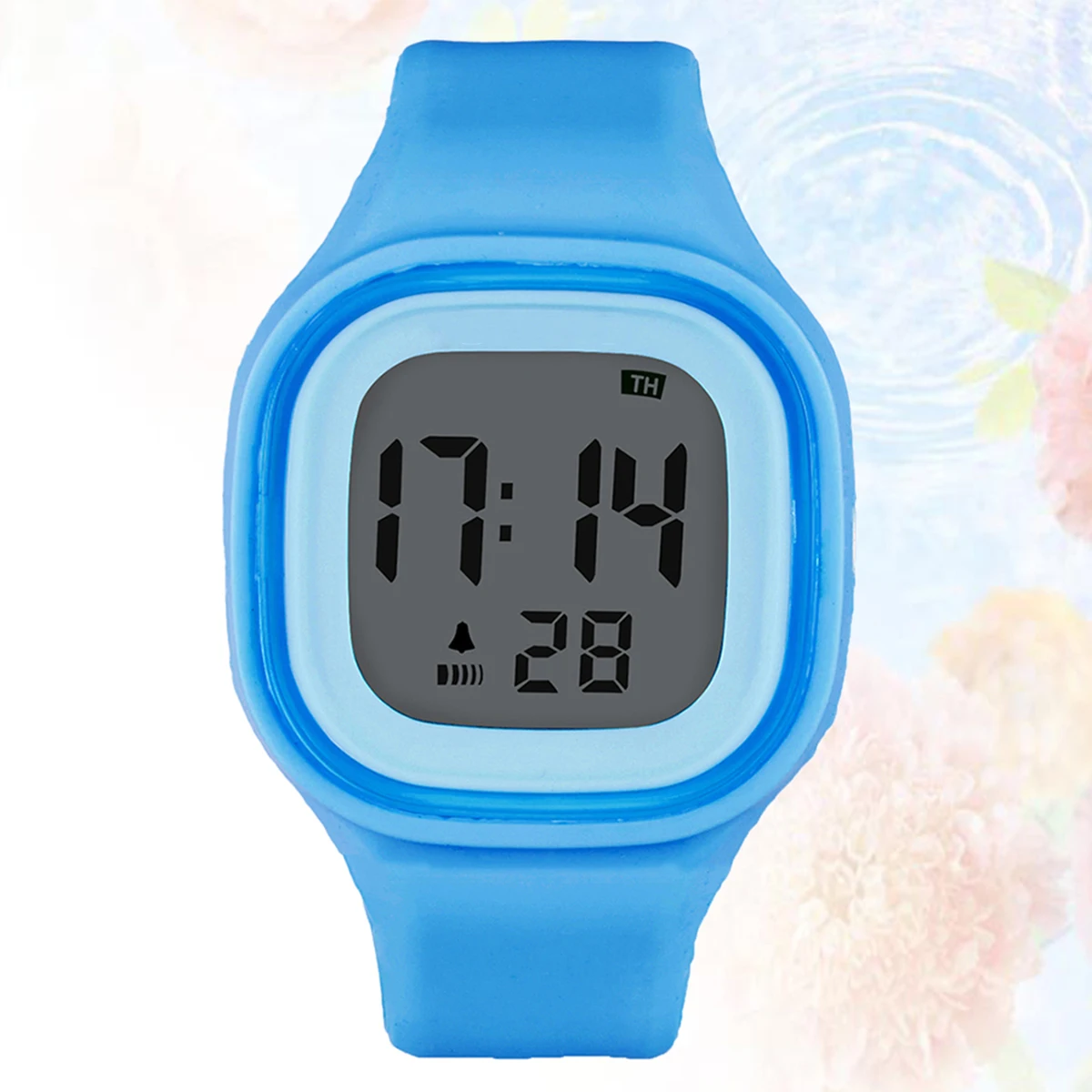 

Colorful Digital Electronic Watch 50M Waterproof Stopwatch Alarm Backlight Silicone Wristwatch For Men Women Red