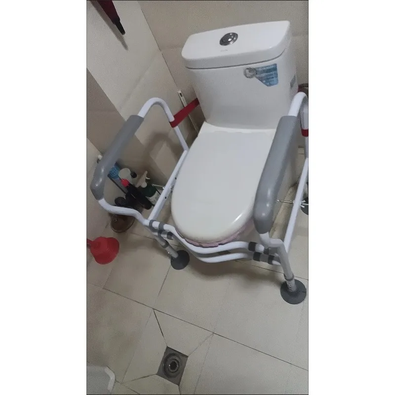 

Toilet Safety Rail for Elderly, Stand-Up Assist Frame Handicap Support Riser for Pregnant Women, Bathroom Commode Guard Bar