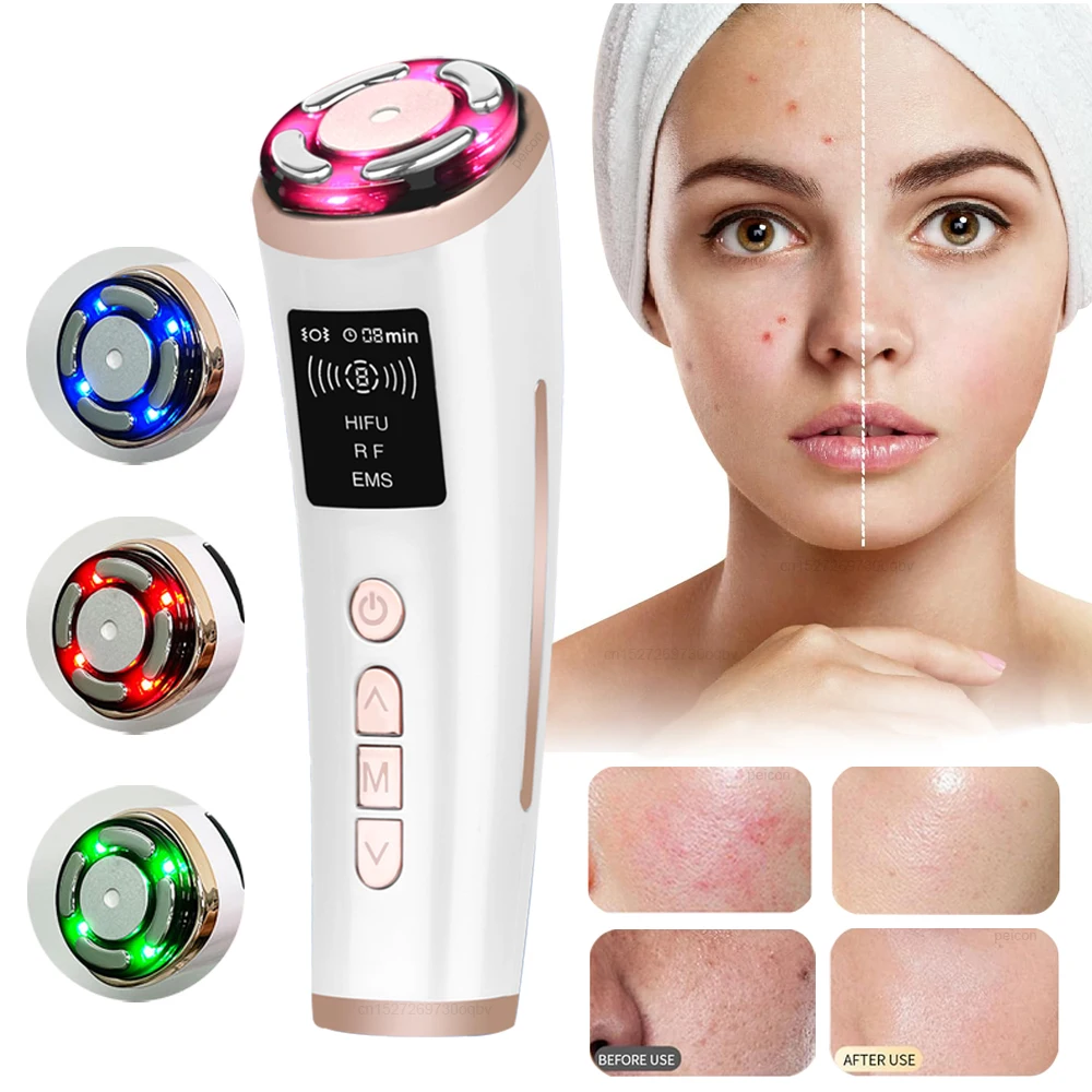 Hifu máquina de levantamento de rosto massagem facial ems microcorrente facial rejuvenescimento da pele anti-envelhecimento massageador facial mini máquina hifu