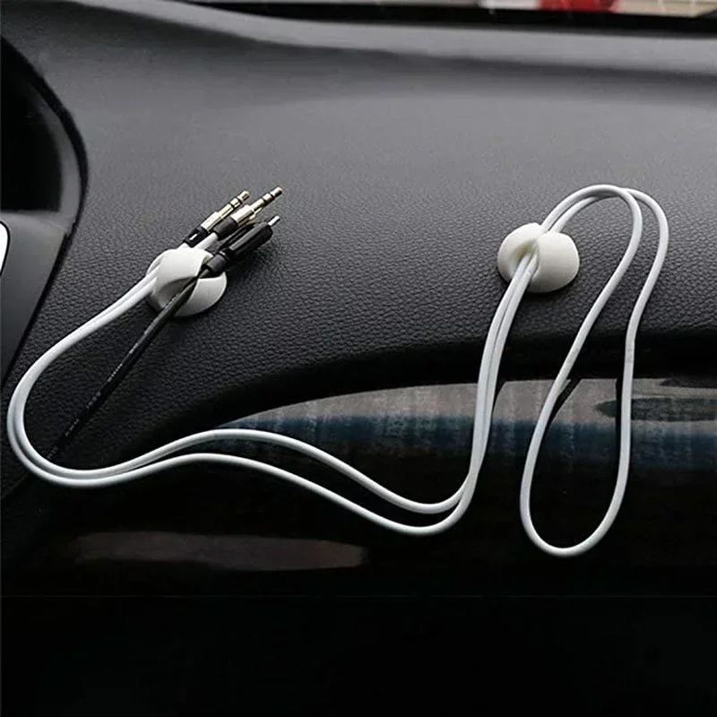 Soft Silicone Data Cable Winder Earphone Holder Cord Clip Desk Tidy Organizers Wire Cord Holder Protectors Home Office Car