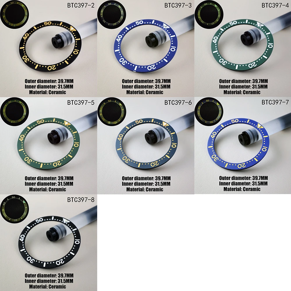 مشاهدة خاتم مسطح الحافة إدراج قياس 39.7 مللي متر * 31.5 مللي متر اكسسوارات الساعات مضيئة إدراج حلقة ل 40 مللي متر جودة عالية السيراميك