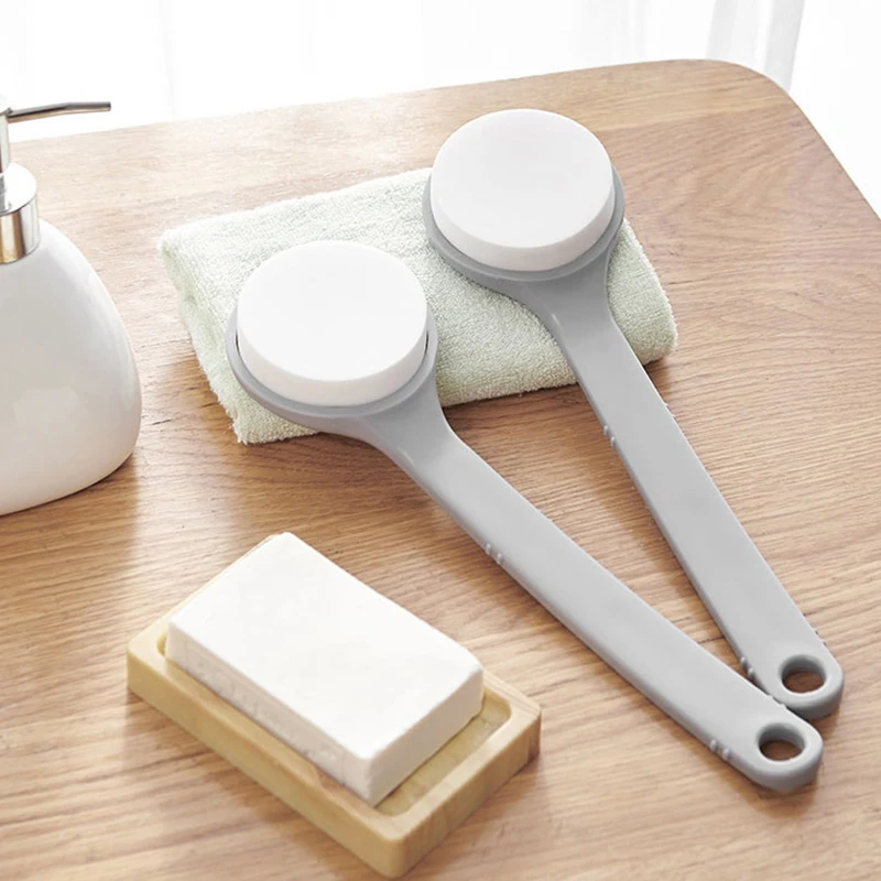 Home Back Rubbing Bath Back Brush Strong Rubbing Ash Rubbing Mud Simple Long Handle Sponge Bath Brush