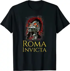 Roma Invicta - Roman Helmet SPQR Ancient Rome T-Shirt Short Sleeve Casual Cotton O-Neck Summer Tees