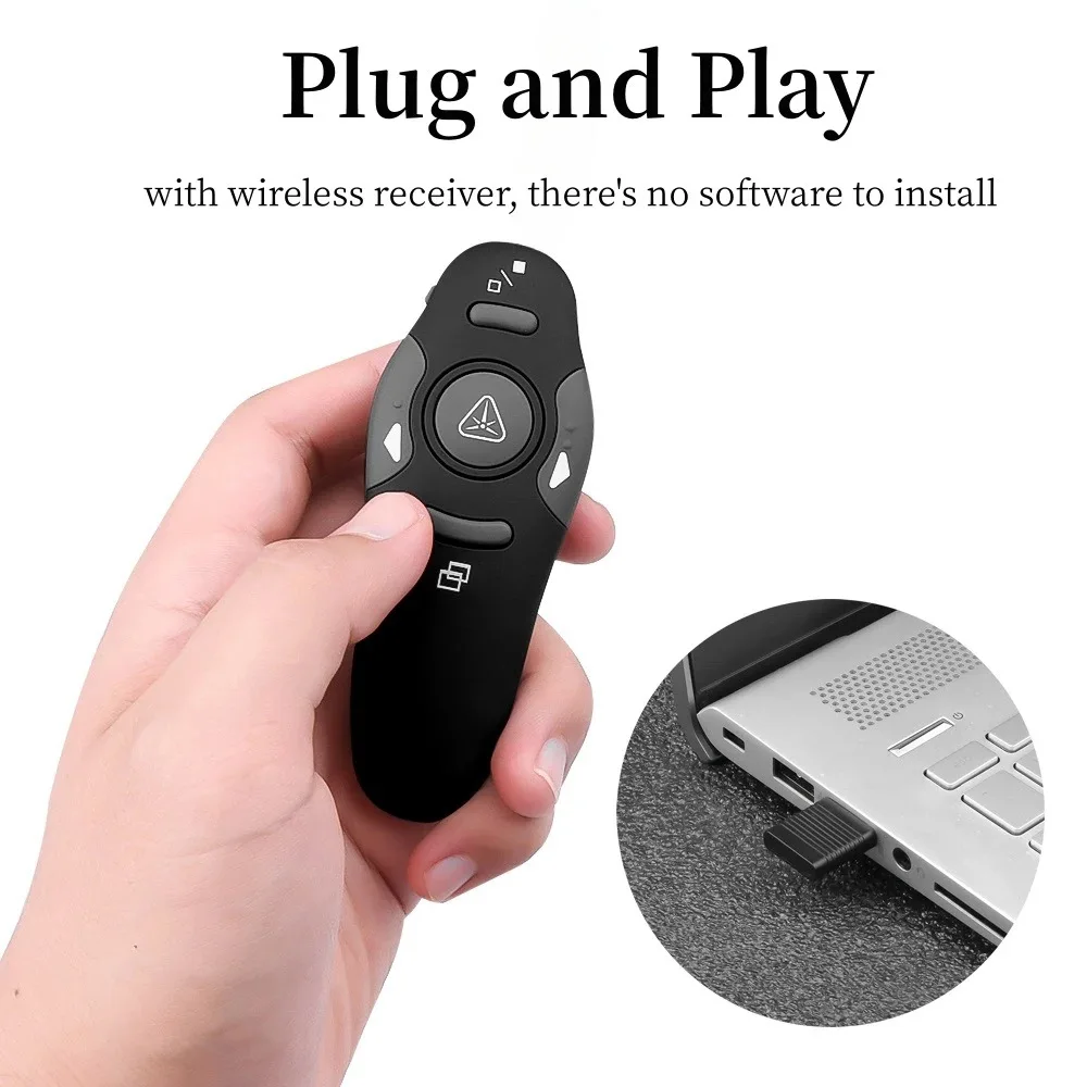 Wireless 2.4G Air Mouse Wireless PC Remote PPT Clicker Mini Portable Wide Compatibility For Meeting Classes Office Use