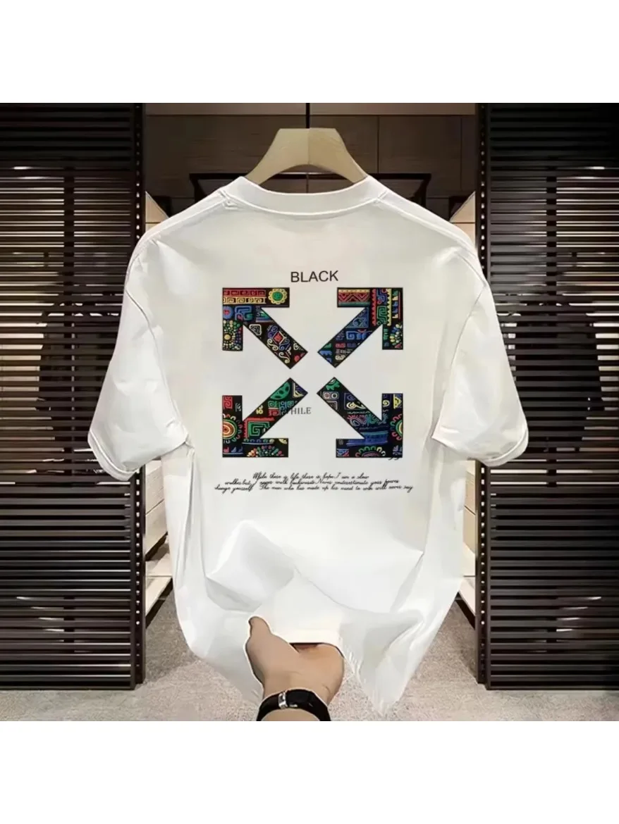 2026 Nieuwe Mode Street High-Quality T-shirts met Bloemenprint voor Heren en Dames - Loose Fit, 100% Katoen, Korte Mouwen - afbeelding 2