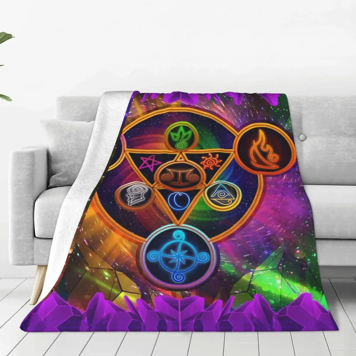 Wizard101 - The Spiral Schools Blankets Fleece Warm Sofa Throw Blankets For Couch Bedding Travel Throws Bedspread Quilt