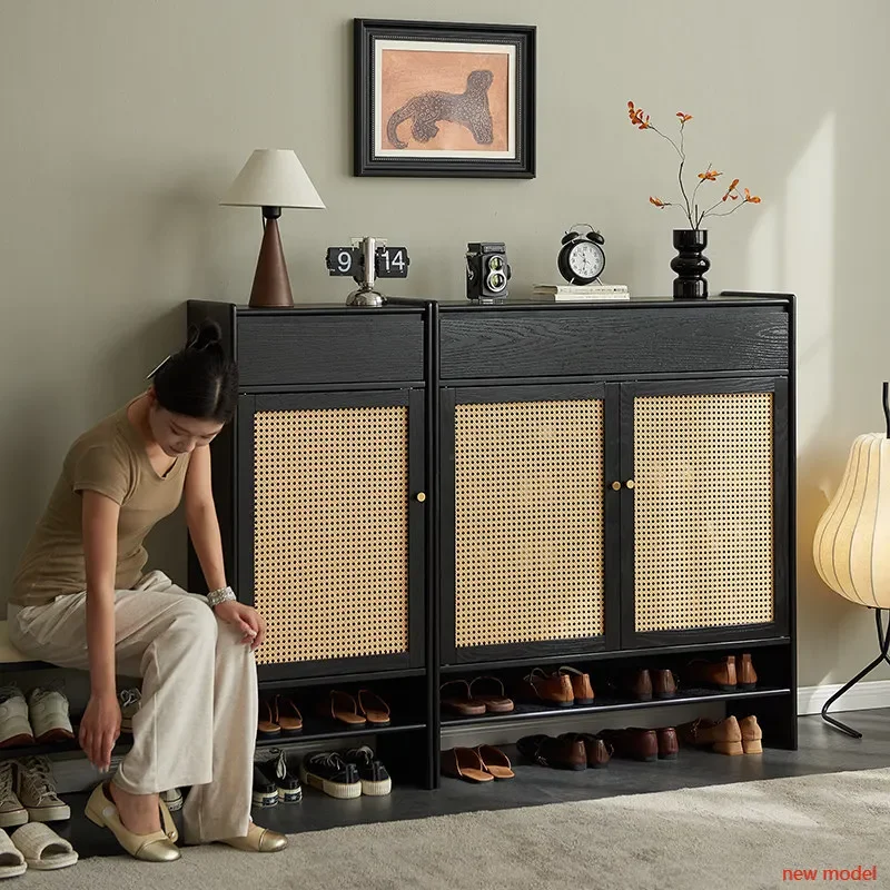AB03Dust Cover Shoe Cabinet Storage Design Luxury Living Room Shoe Organizer Space Saving Wooden Estante Para Zapatos Furniture