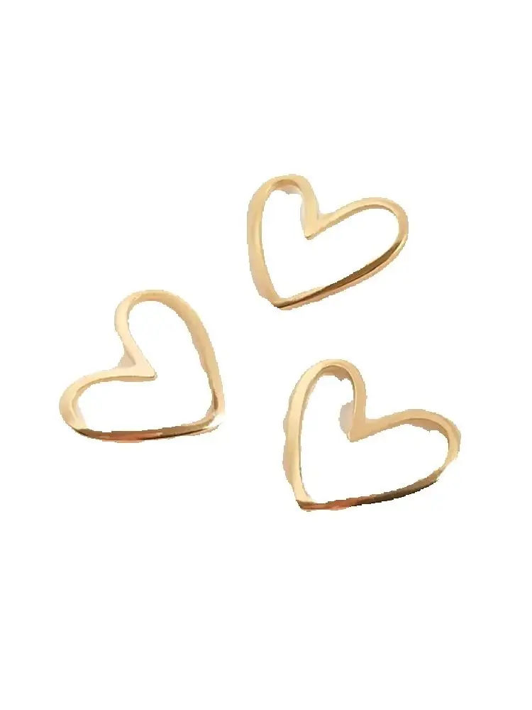 

14K Gold Plated Hollow curved heart shaped accessories diy first accessories connected earrings hanging ornaments