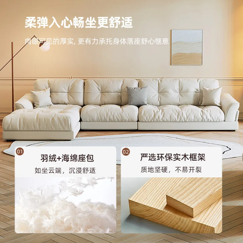 Nuvem sofá luz luxo simples moderno sala de estar pequeno apartamento creme vento canto couro princesa sofá