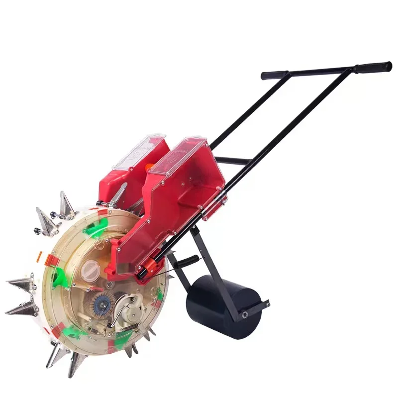 Manual Hand Push Corn seeder Agricultural Machinery  Single-row 2-in-1 Double-nozzle Soybean Corn Planter