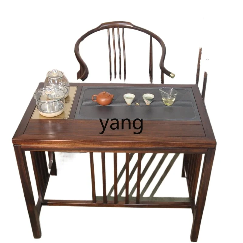 

YJQ ebony balcony tea table New Chinese solid wood combination Small household simple tea table