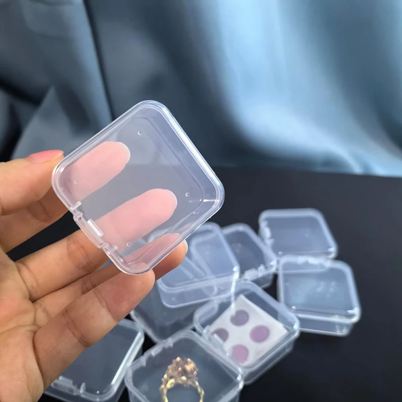30 Packungen durchsichtige kleine Plastik behälter transparente Aufbewahrung sbox mit Klappdeckel für kleine Gegenstände (1,7x1,7x0,79 Zoll)