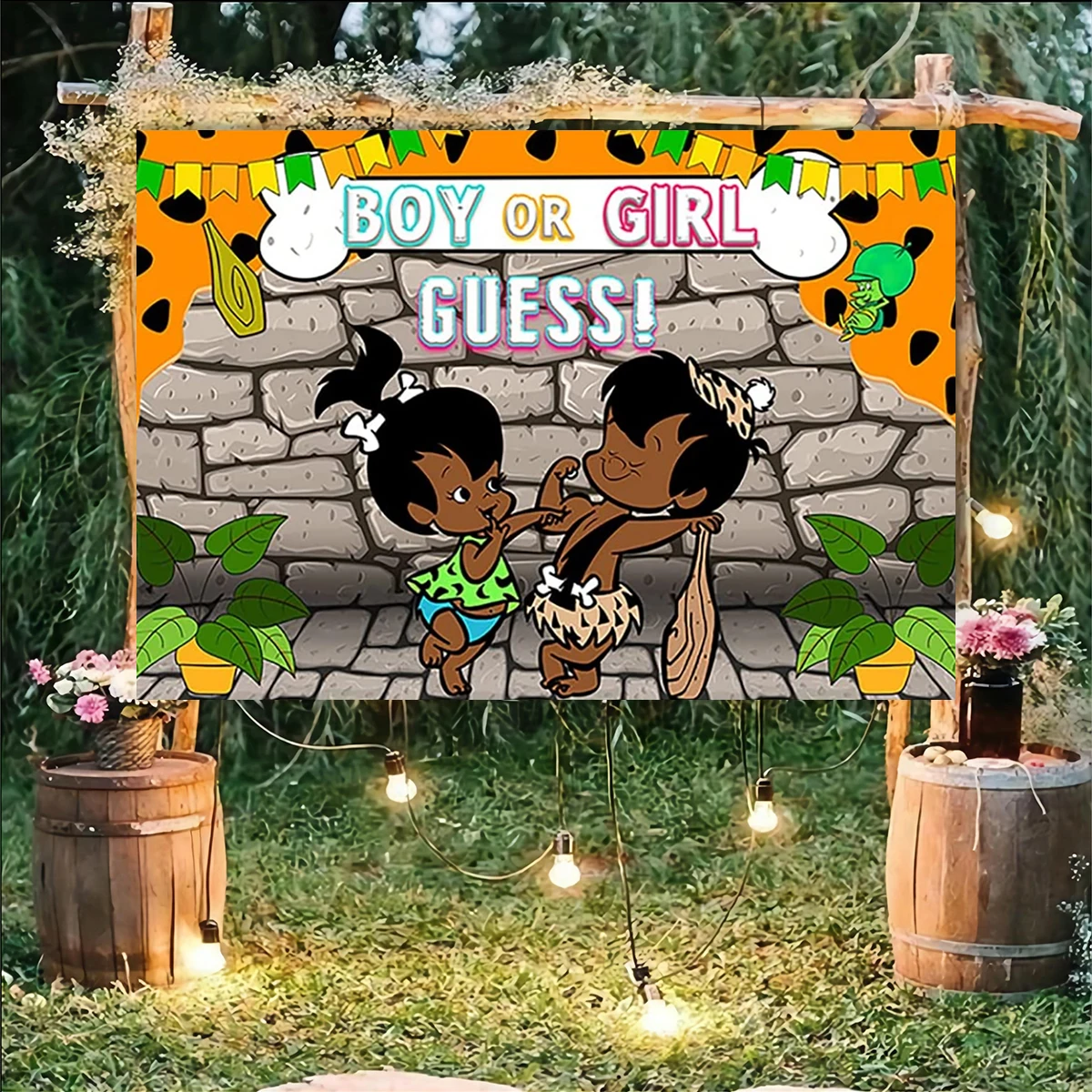 Cute Boy Or Girl Guess Gender Reveal Decorations  He Or She Baby Shower Party Backdrop Supplies Baseball Or Bows Photography