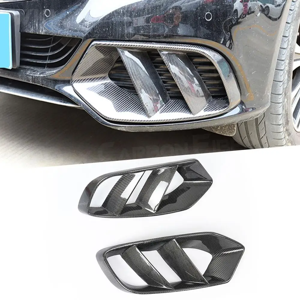 

Front Bumper Air Vent Outlet Cover For Mercedes W205 C43 AMG C200 Sport 2015 - 2019 Foglight Mesh Grill Frame Carbon Fiber