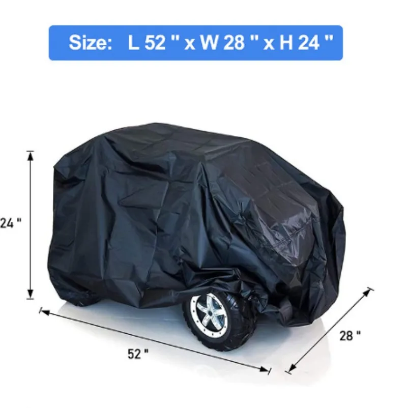 Outdoor Toy Car Cover 210D UV Resistant All Weather Cover   Black – Windproof for Power Wheels & Go Kart Protection