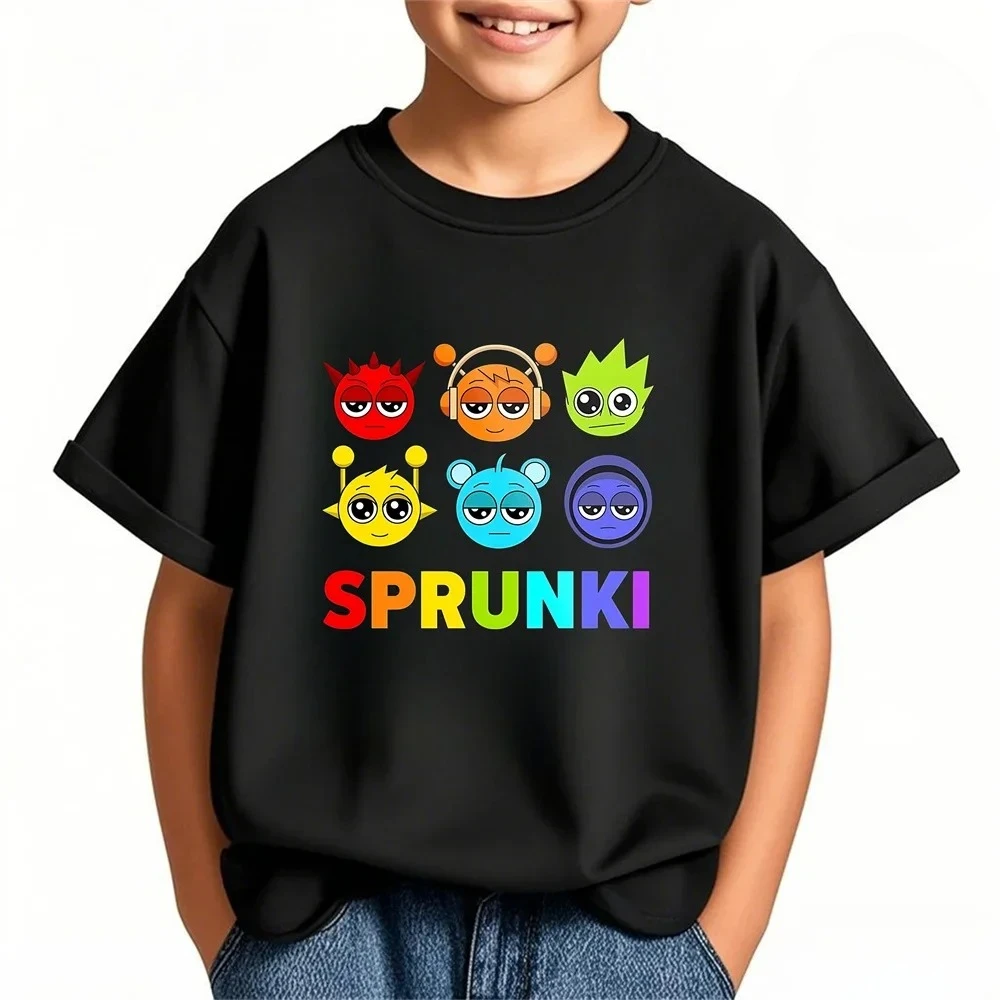 

Summer Hot Sprunki Cartoon Print Kids T Shirt Game Incredibox Clothes Teen Boys Short Sleeve Tee Tops Baby Girls Cotton T-shirts