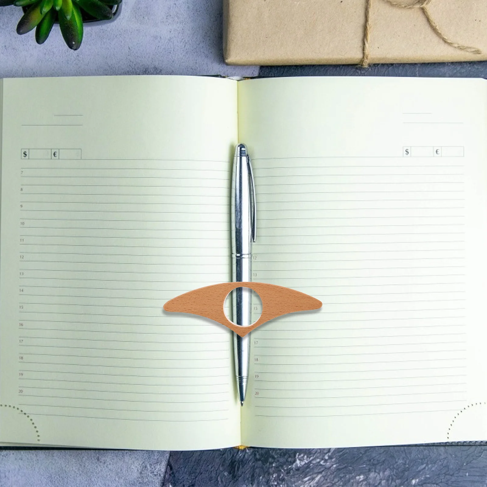 

Wooden Thumb Book Page Holder Solid Wood Finger Ring Page Spreader for Single Hand Reading Book Lovers Teachers