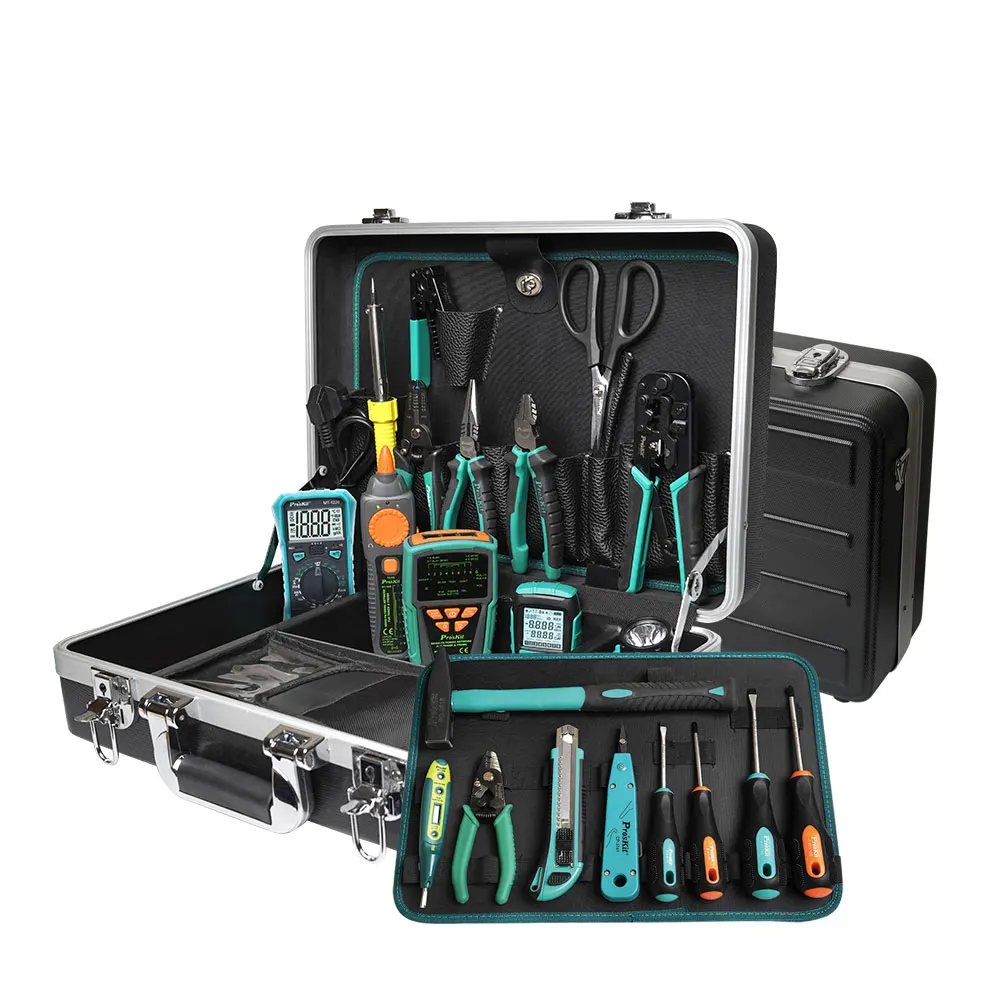 ProsKit PK-9472B PK-9472G Fiber Optic Telecom Installation FTTH Tool Kit Wth Optical Power Meter Fiber Stripper