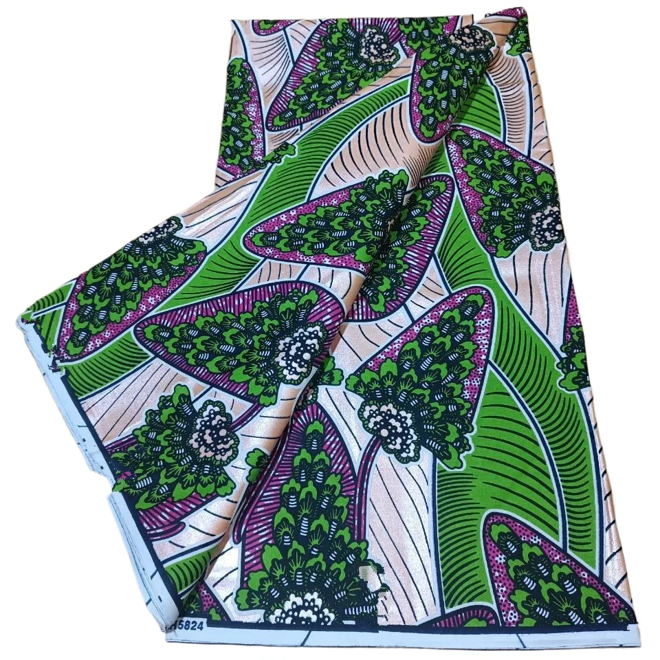 real fabric African wax high quality 100%cotton Ankara wax fabric for making dresses African style 6 yards