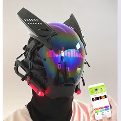 Punk Mask Bluetooth app Sci-fi Helmet Hand custom personalized Diy text animation Music festival party Cosplay