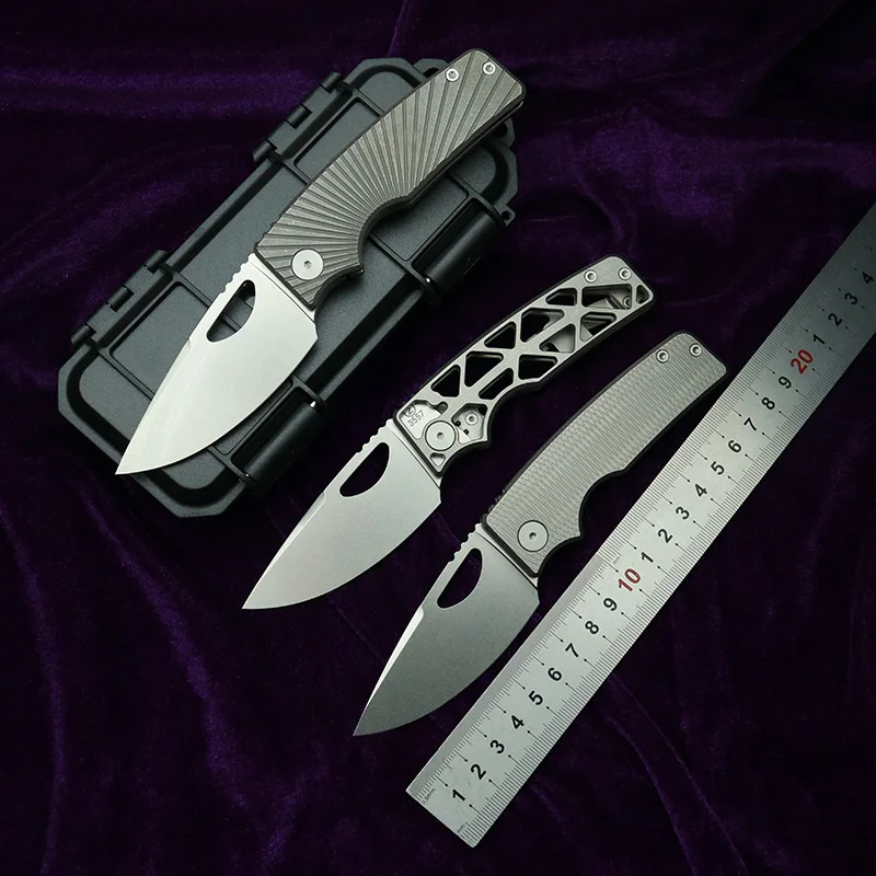 LEMIFSHE OZ Rosie mango de titanio Real 60 + HRC 154CM rodamientos de cerámica de acero herramienta EDC de bolsillo Camping caza cuchillo plegable al aire libre