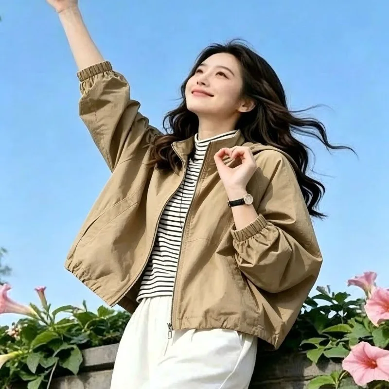 2026 Spring and Autumn High End Stand Up Collar Short Jacket for Women, New Popular Items, Small Double Layered Casual Jacket