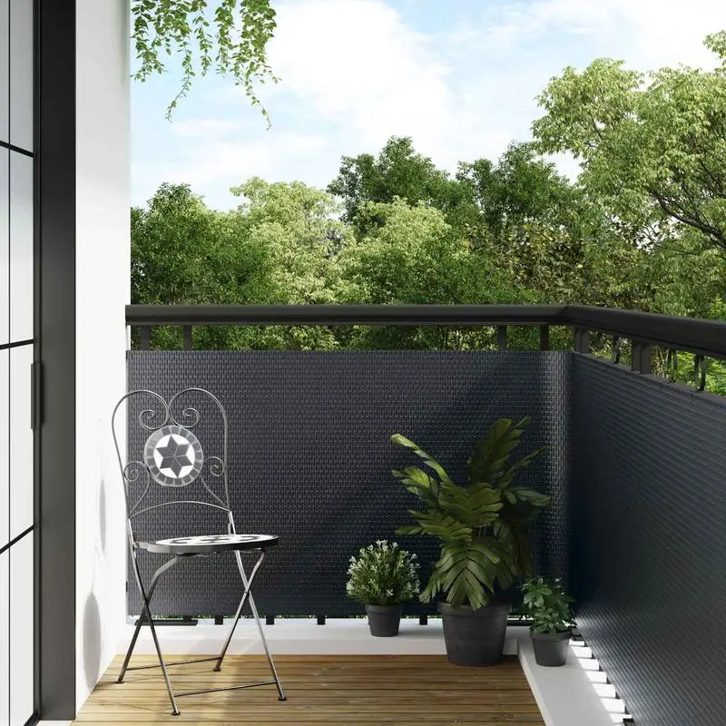 Pantalla de Privacidad para Balcón, para Intimidad y Aislamiento Acústico – Aspecto de Ratán Sintético, Resistente a la Intemperie, Fácil de Cortar y Versátil para Cercas de Jardín, Protección Contra el Viento, Panel Decorativo