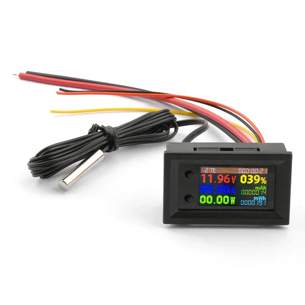 DC4-30V 10A 50A 100A Digital Voltmeter Ammeter 8 in1 Multimeter 12V/24V Voltage Ampere Meter Power Energy Wattmeter Temp Gauge