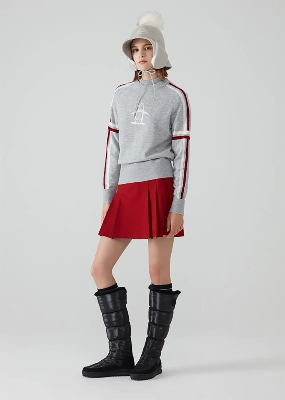 سترة نسائية محبوكة كلاسيكية متعددة الاستخدامات جديدة مريحة للجولف عصرية ماركة ملابس رياضية خريفية بأكمام طويلة وياقة مستديرة