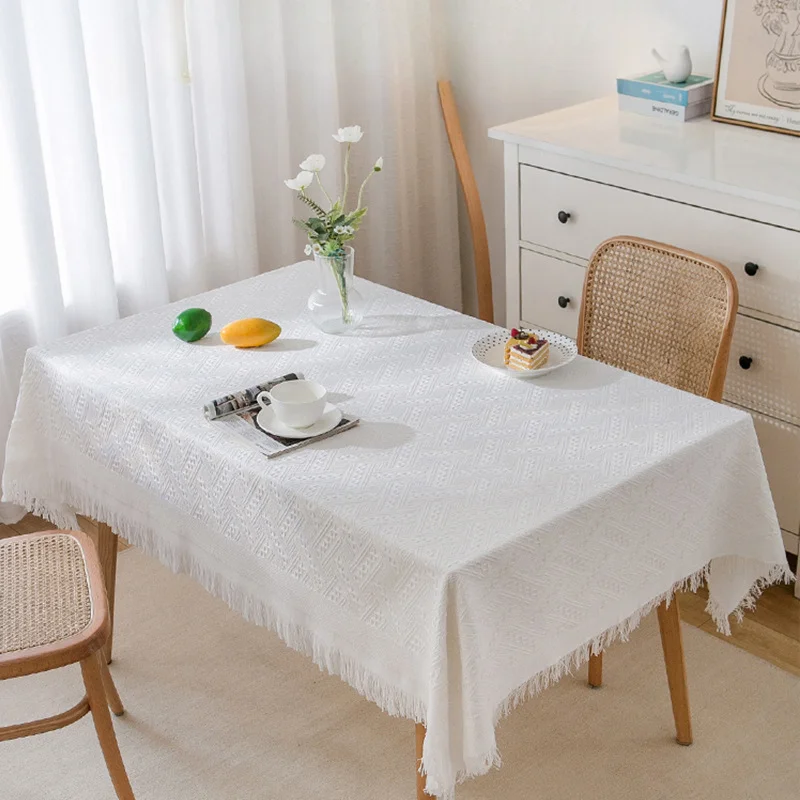 Waffle Tassel Tablecloth 4