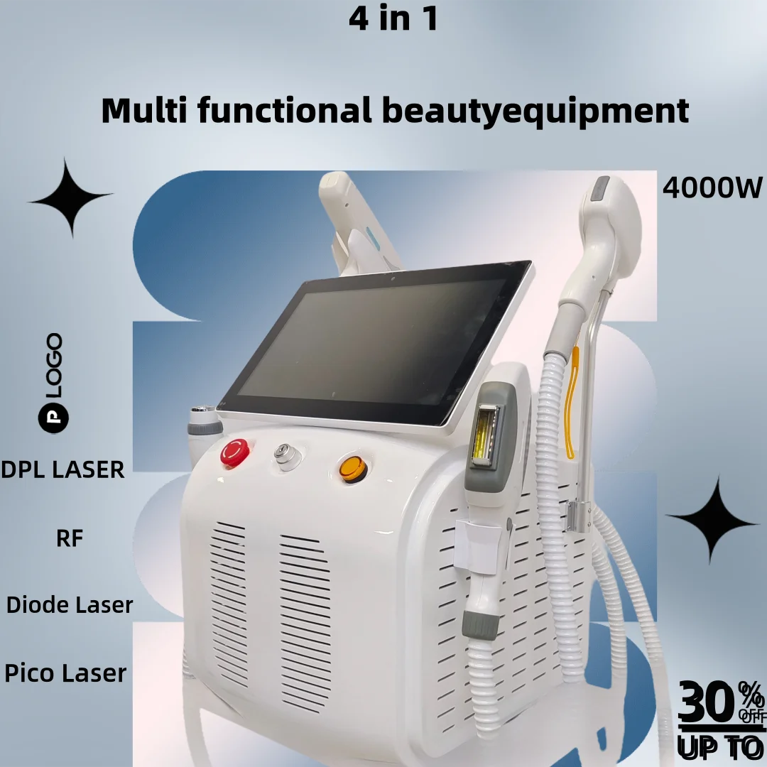 

4 in 1 Soprano Titanium RF Diode Laser Hair Removal 755 808 940 1064nm ND:YAG IPL Machine Painless Hair Removal Machine