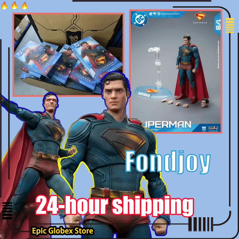 

In Stock Fondjoy Battle Damaged Superman Action Figure DC Justice League Figures Detective Comics Superman Model Movable Statue