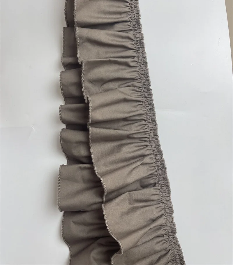 9cm Pure Cotton Light Green/Khaki/Grey 8color Available Ruffles Lace Trim Cotton Cloth Trim SC206