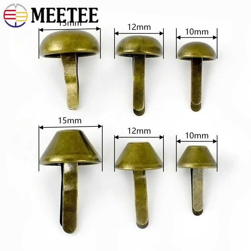 50pcs Two-Legged Bucket Cap Rivets Fasteners Bags Shoes Studs Metal Rivet Bottom Nail DIY Leather Crafts Accessories