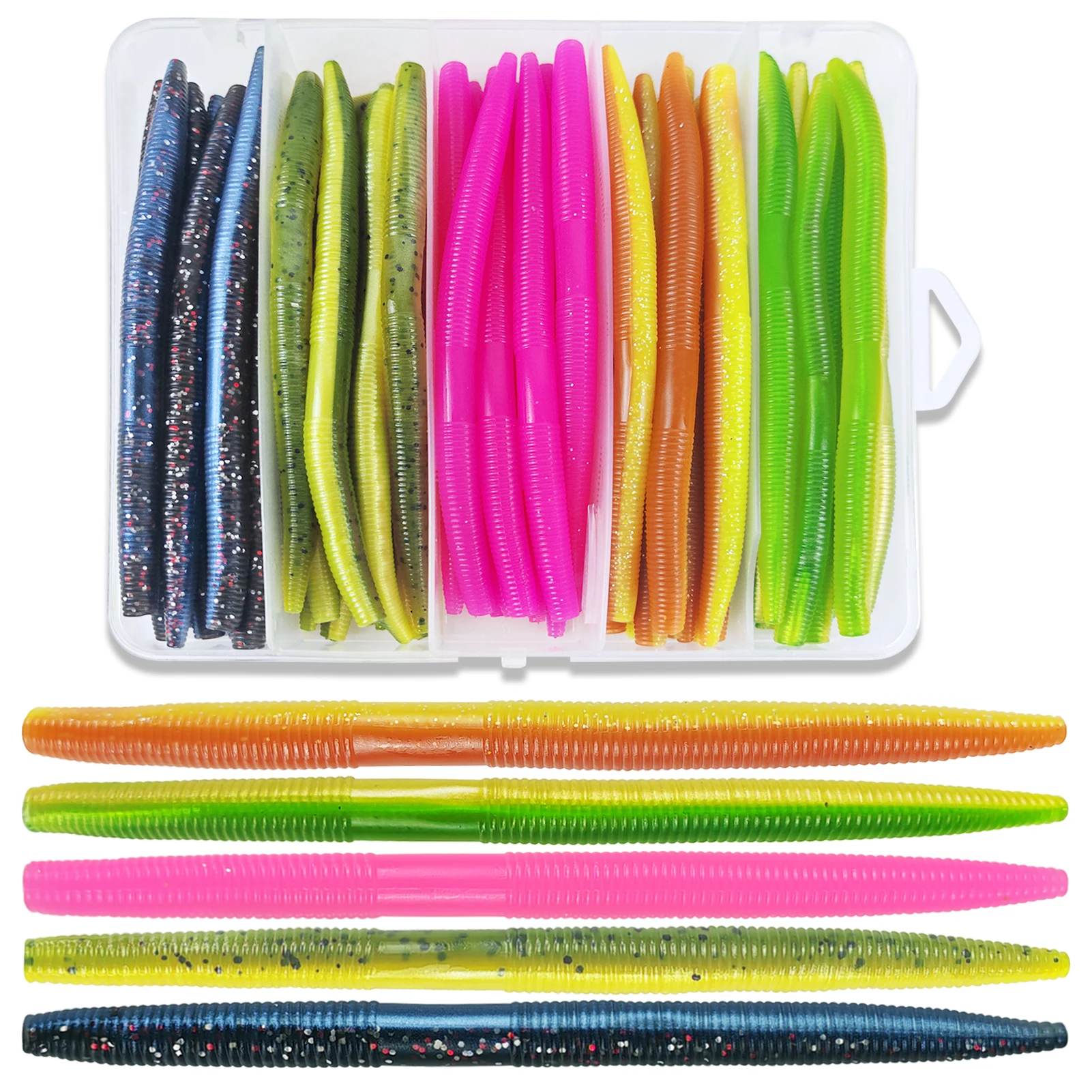 

Бесплатный комплект приманок FISHER Wacky Worms, 50 шт./кор., мягкие приманки-палочки, 14 см 8 г, мягкие приманки для рыбалки, приманки для пресной воды, соленой воды