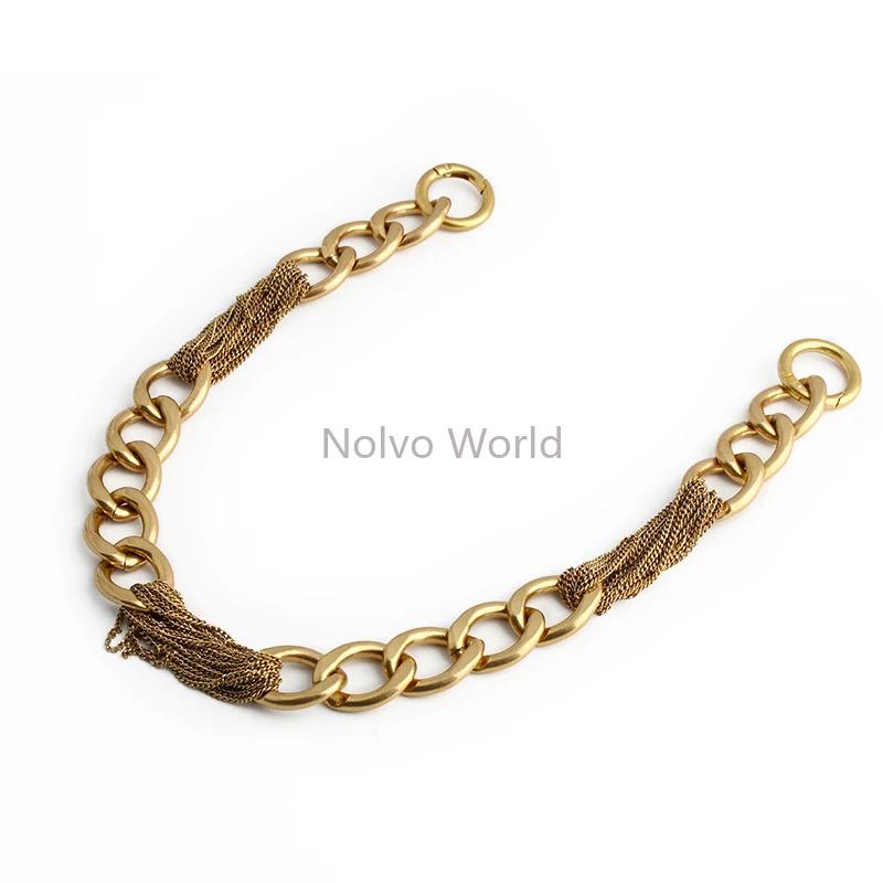 Satin Gold 24MM Width 52CM Length Heavy Metal Bag Chains With O Ring For Underarm Handbag Shoulder Strap Waist Belt Accessories