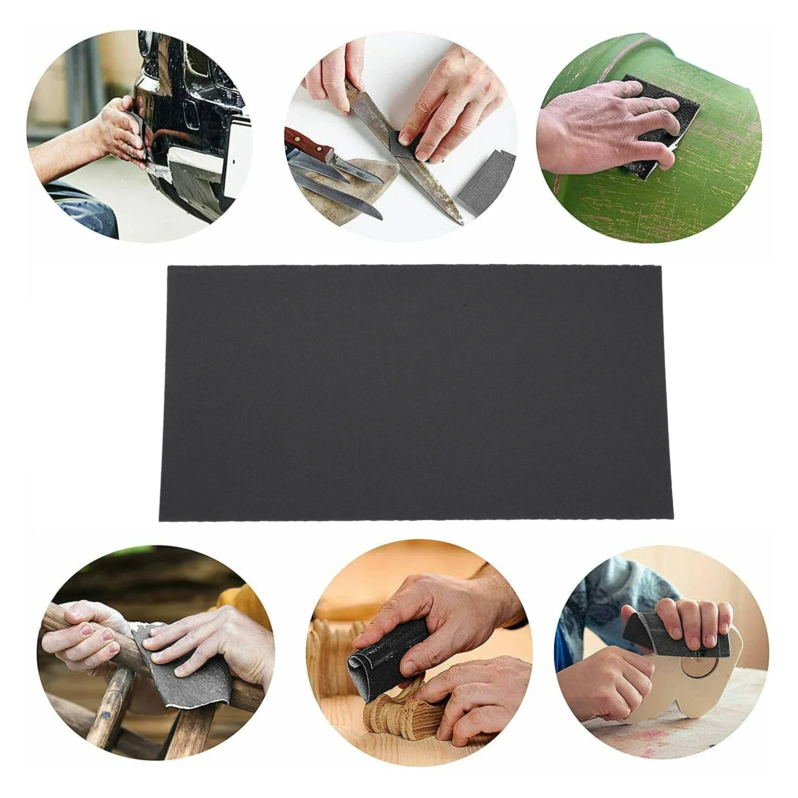 10 Piece Sandpaper Kit Pack Sanding Sheets Wet / Dry 138*75mm 3in*5-1/2in 600/800/1000/1200/1500/2000/2500Grit