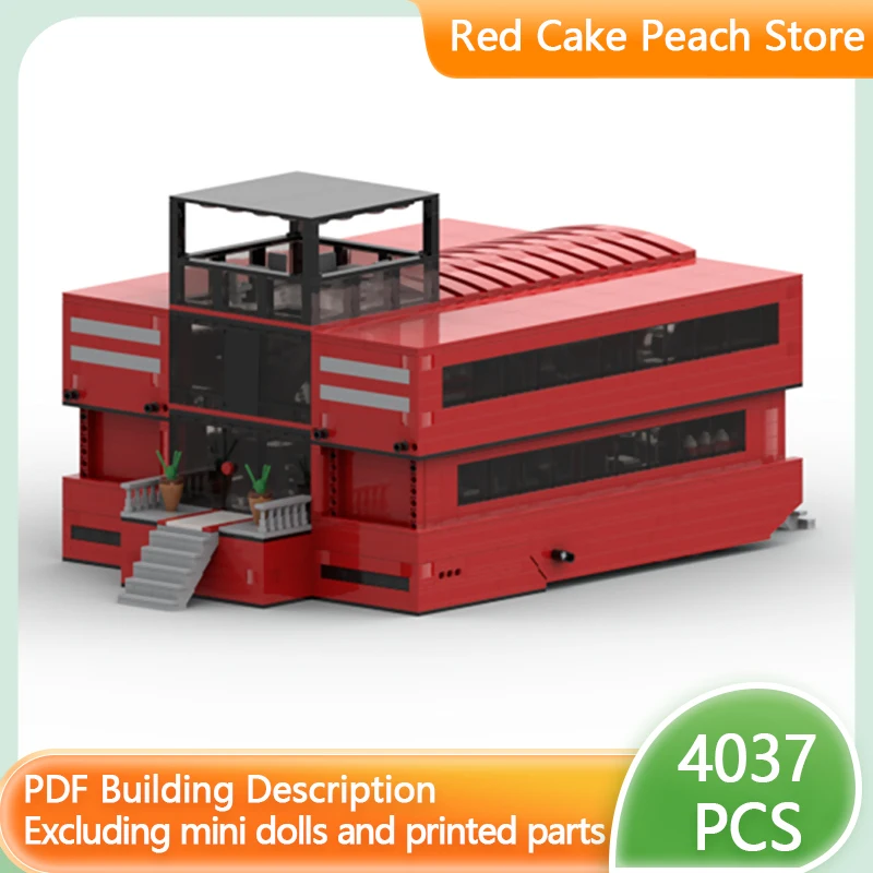 

City Car Model MOC Building Bricks Reception Area Composed Of Trailers Modular Technology Children Holiday Gifts Assemble Toys