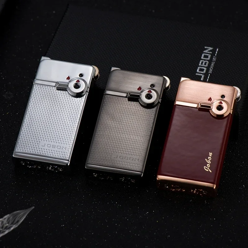 2024 New Jobon Double Flame Deformation Wheel Lighter Metal Inflatable Windproof Lighter Smoking Cigar Men\'s Exquisite Gift