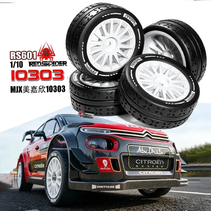 4PCS 70MM 12MM Hex 1/10 Scale RC Rally Rubber Tyres RS601 For MJX 10303 XTS-F10 HSP94177 RC Racing Car Replacement Tires