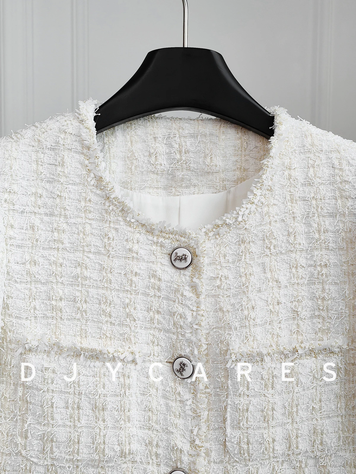 New Coarse woolen heavy-duty pocket design jacket woven tassel socialite top big  size