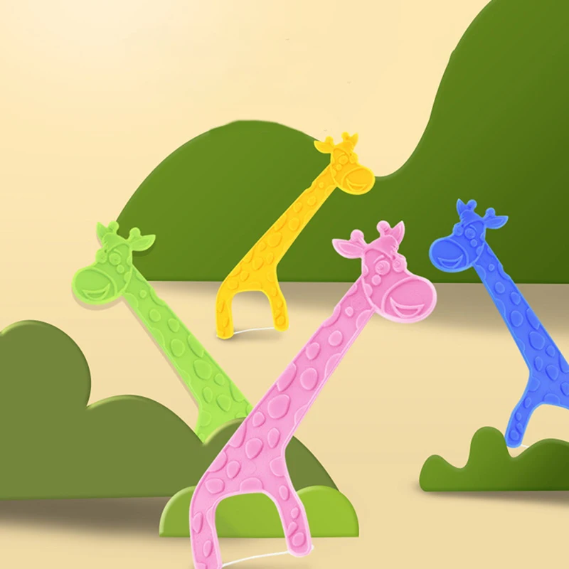 أعواد أسنان بلاستيكية فائقة النحافة للأطفال ، تفاصيل تنظيف الأسنان ، عصا خيط ، عبوة عائلية ، تنظيف أسنان ، كرتون ، 40 في كل صندوق