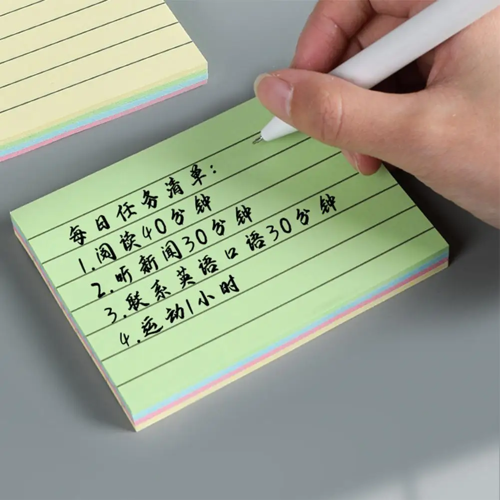 4-pack Index Card Set 400 Sheets Sticky Notes Set with Great Stickiness Smooth Writing Solid Color Self-adhesive Memo for Office