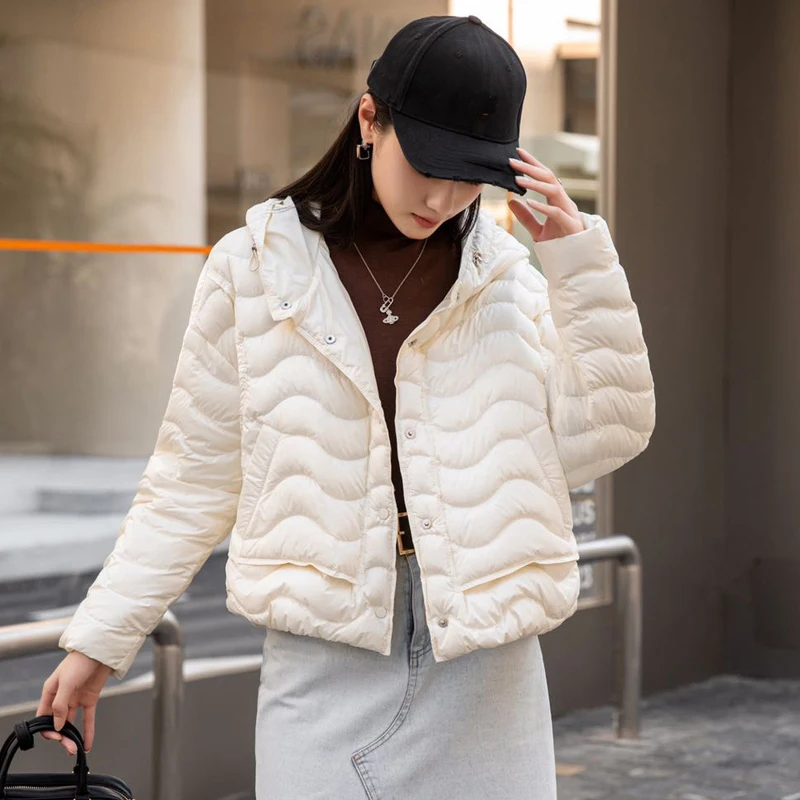 

High-end fashion women's clothing 90 white duck down ladies work clothes winter coatNO.7