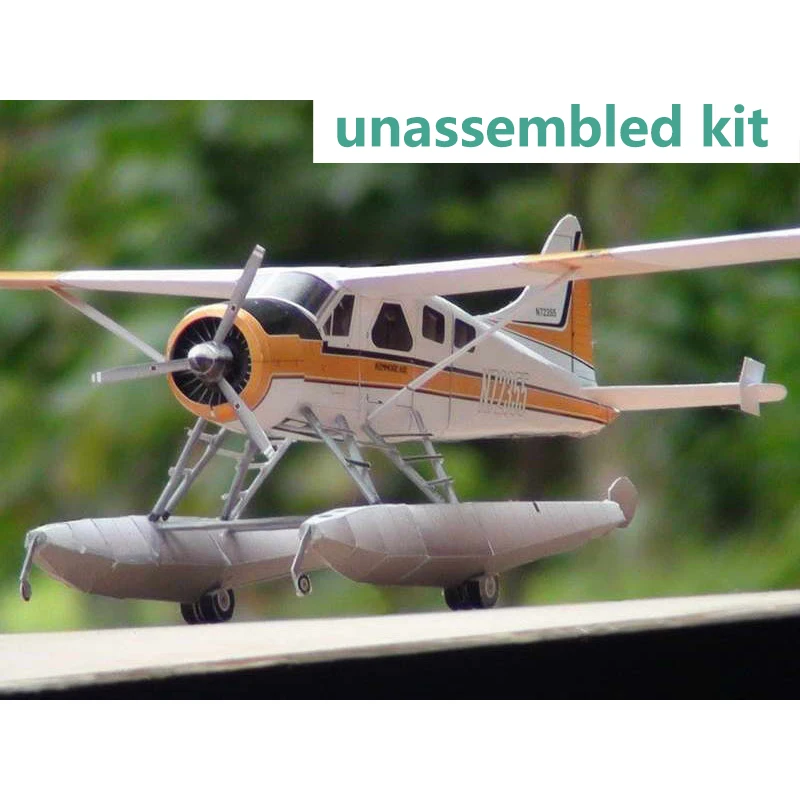 

DHC-2 Beaver Float Seaplane 1:32 3D Model Paper Unassembled DIY Airplane Kit Souvenir Toy DIY Building Kits Beginner Friendly