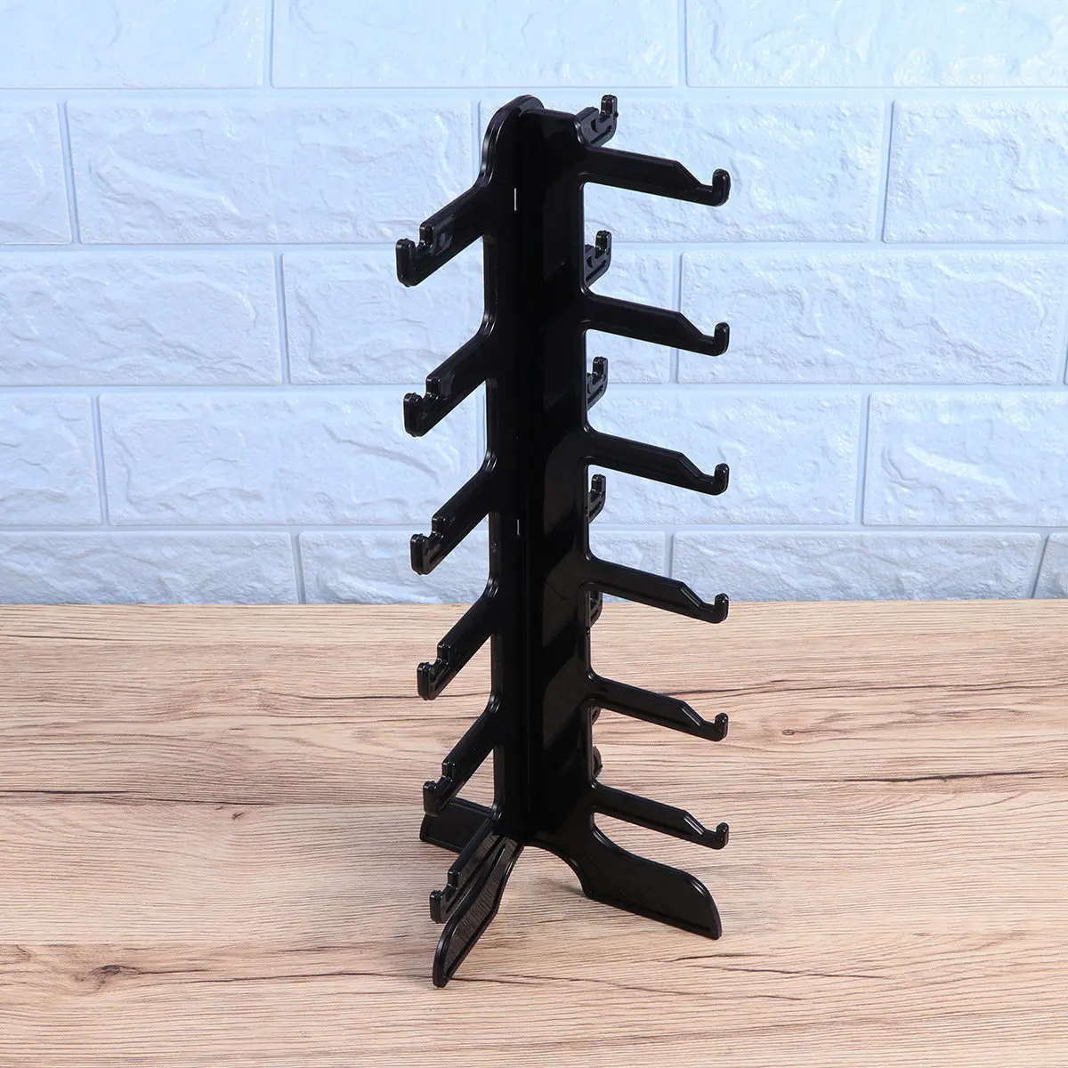 6 Layers Sunglasses Display Rack Black Plastic Eyeglass Storage Organizer Desktop Home Storage Rack Gift for Women
