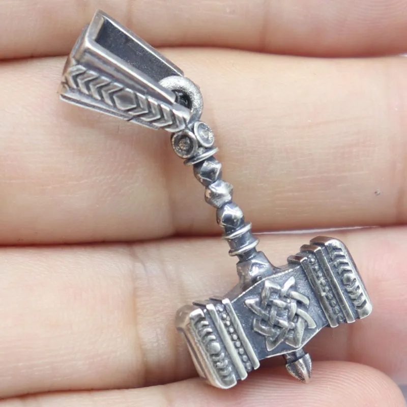 9g 3D Thor Hammer Pendant Mans Real Customized 925 SOLID STERLING Silver High Trendy Hiphop